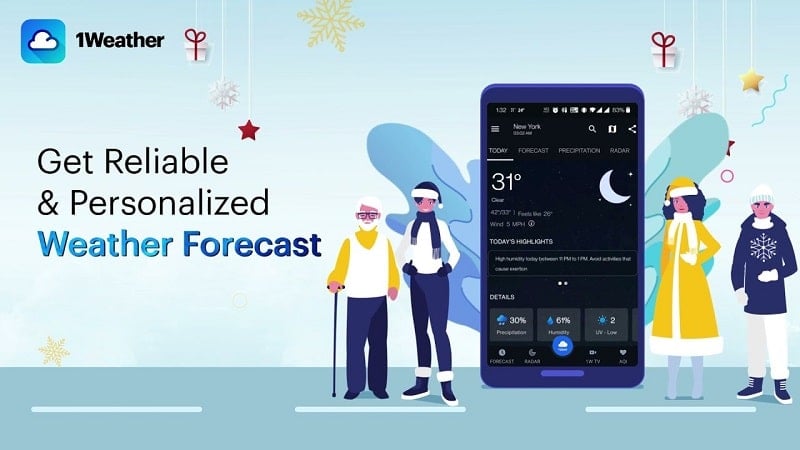 1Weather: Forecast & Radar v8.6.1 MOD APK (Unlocked Pro)