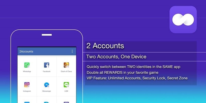 2Accounts v4.3.7 MOD APK (Unlocked VIP)