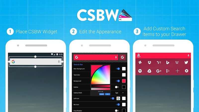 Custom Search Bar Widget CSBW v2.1.5 MOD APK (Pro Unlocked)