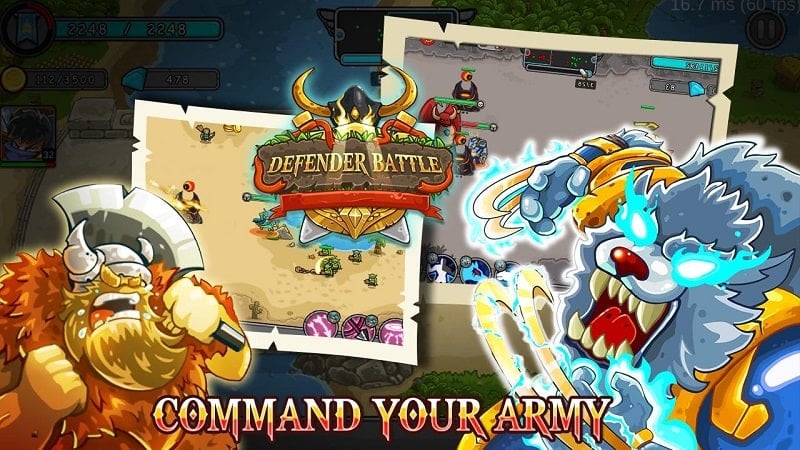 Defender Battle v1.3 MOD APK (Menu, Unlimited money/Energy/Damage multipier/God mode/Weak enemy)