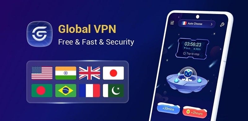 Global VPN v3.3.75 MOD APK (Unlocked VIP)