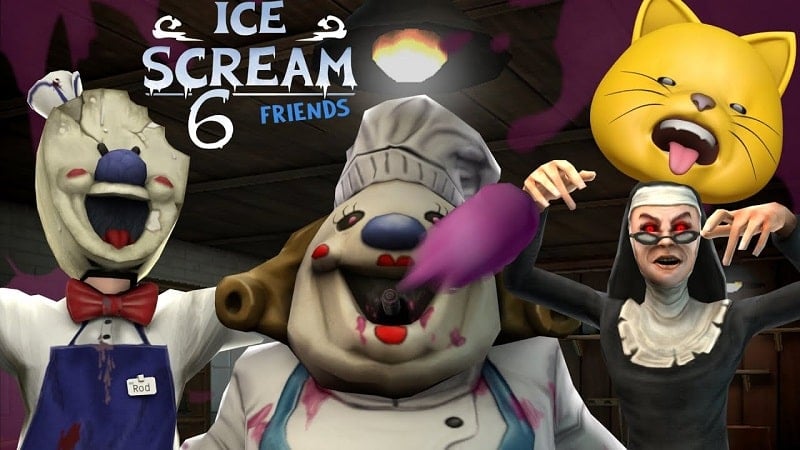 Ice Scream 6 Friends: Charlie v1.2.7 MOD APK (Menu, Unlimited traps, ammo)