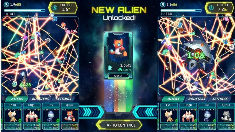 Idle Alien v126 MOD APK (Unlimited Boosters)