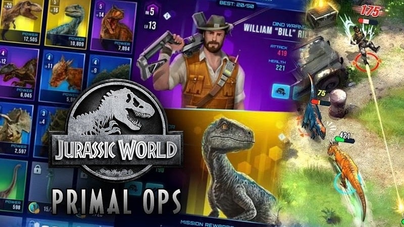 Jurassic World Primal Ops v1.13.2 MOD APK (Menu, God mode/High damage)