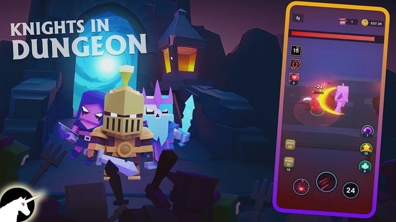 Knights in Dungeon v1.1.15 MOD APK (Menu/Free In-app Purchase/Damage/Defense Multiplier/God Mode)