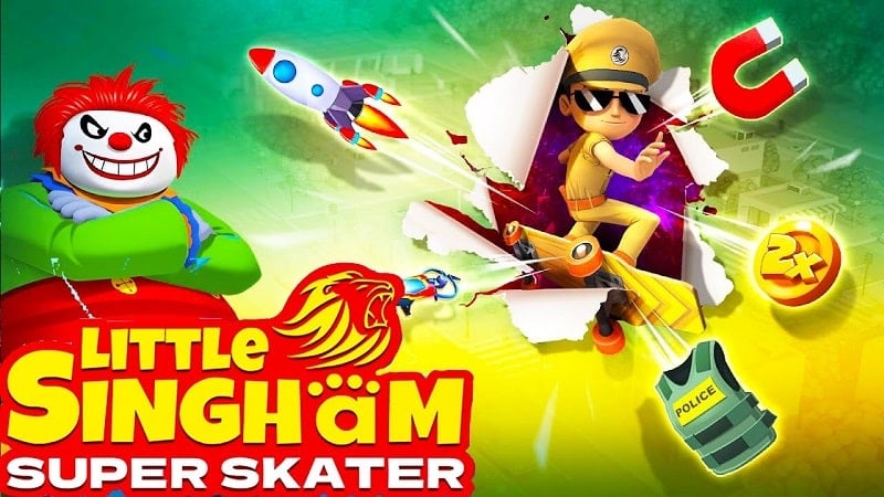 Little Singham Super Skater v1.0.352 MOD APK (Menu/Unlimited spins)