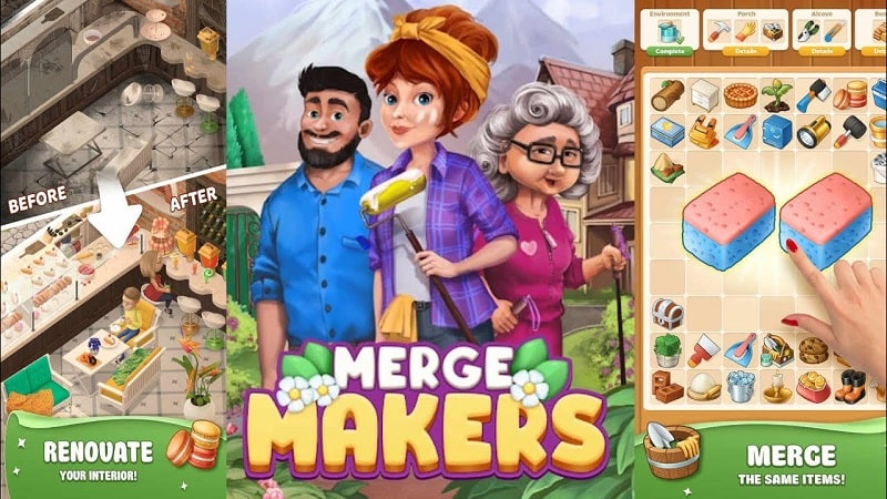 Merge Makers: Renovation v1.4.0 MOD APK (Unlimited money, unlocked)