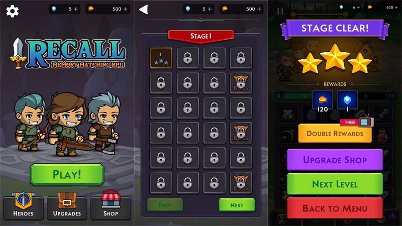 Recall – Memory Matching RPG v1.1d MOD APK (Unlimited Gold/Diamond)